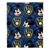 Brewers OFFICIAL MLB & Disney's Mickey Mouse Character Hugger Pillow & Silk Touch Throw Set; 40" x 50"