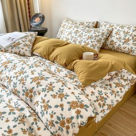 Thickened Brushed Maternal And Child Bedding Student Dormitory Three-piece Set (Option: Sanskrit flower-1.8m bed)