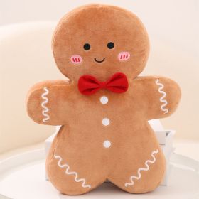 Christmas Gingerbread Man Pillow Christmas Tree Cushion (Option: Smiling Face 40cm-Cored)